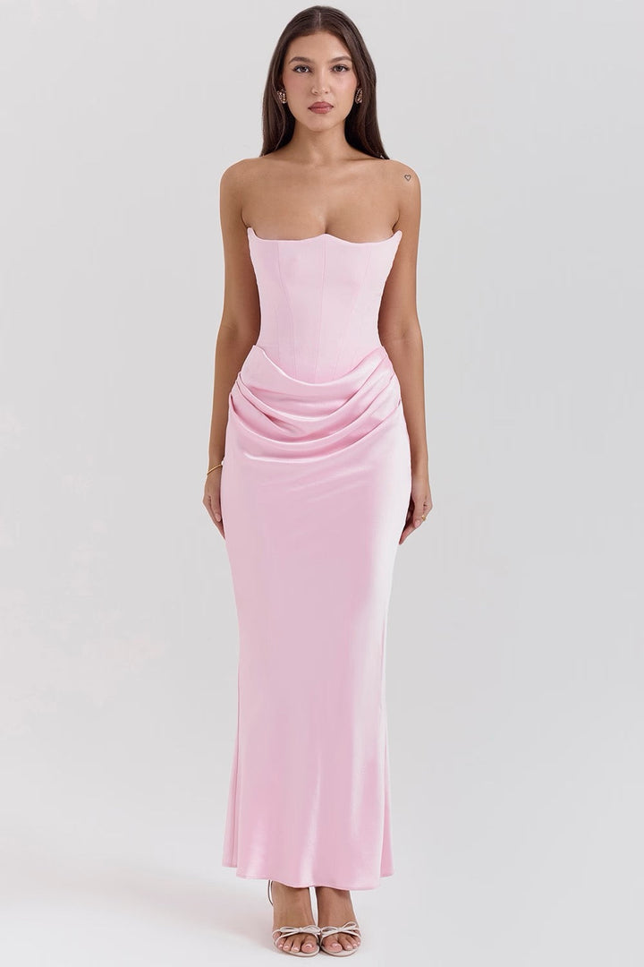Whitney | Women's Formal Strapless Corset Maxi Dress
