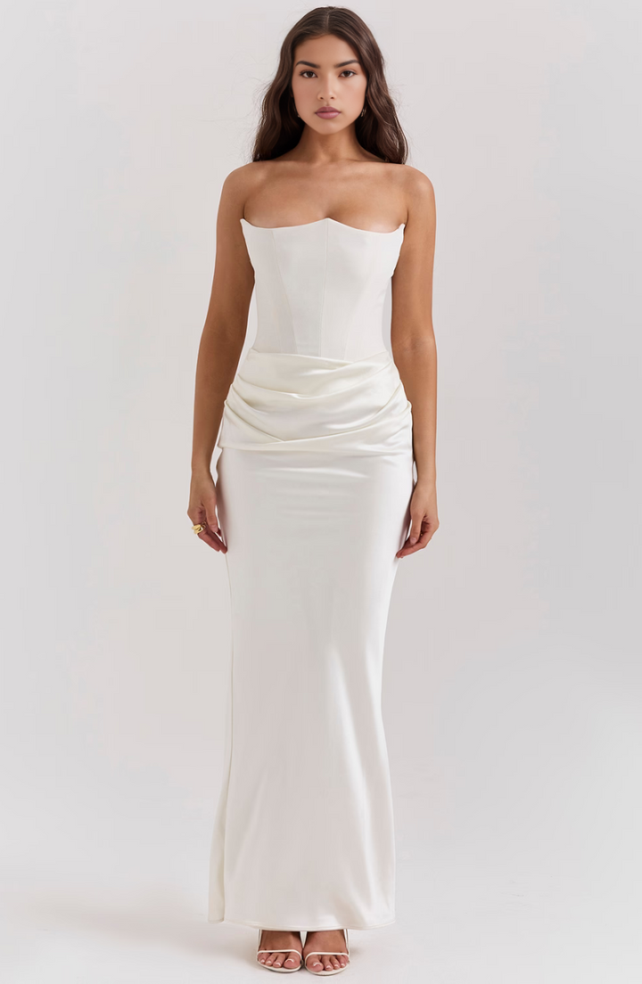 Whitney | Women's Formal Strapless Corset Maxi Dress