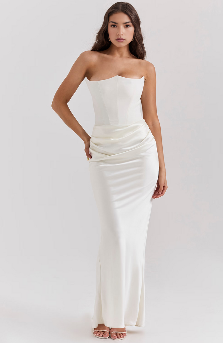 Whitney | Women's Formal Strapless Corset Maxi Dress