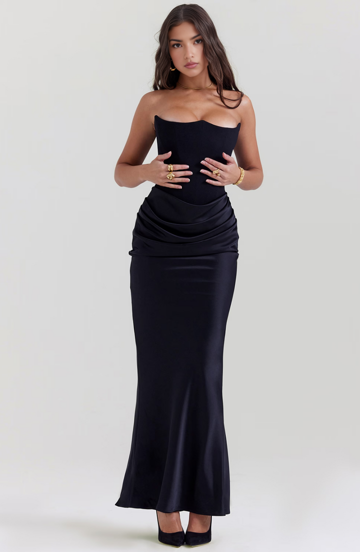 Whitney | Women's Formal Strapless Corset Maxi Dress