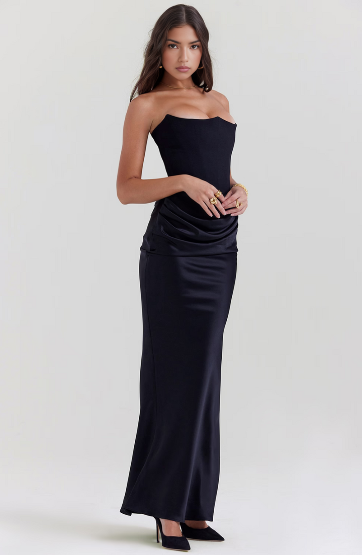 Whitney | Women's Formal Strapless Corset Maxi Dress
