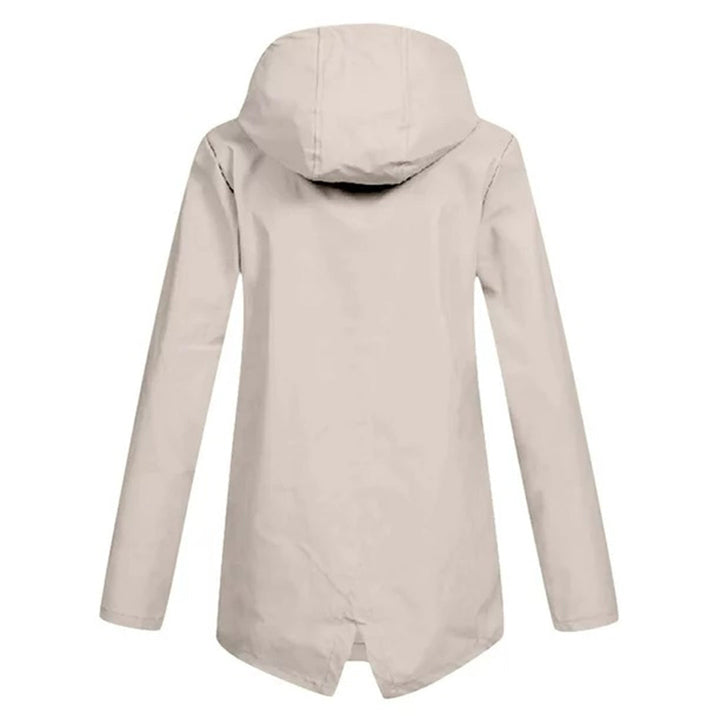 Women's Rain Jacket Hooded Long | Zip Front