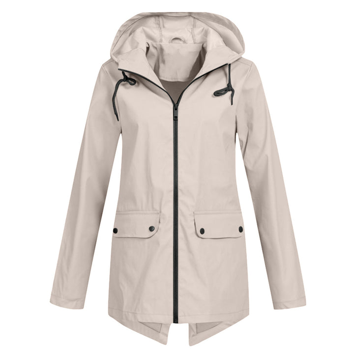 Women's Rain Jacket Hooded Long | Zip Front