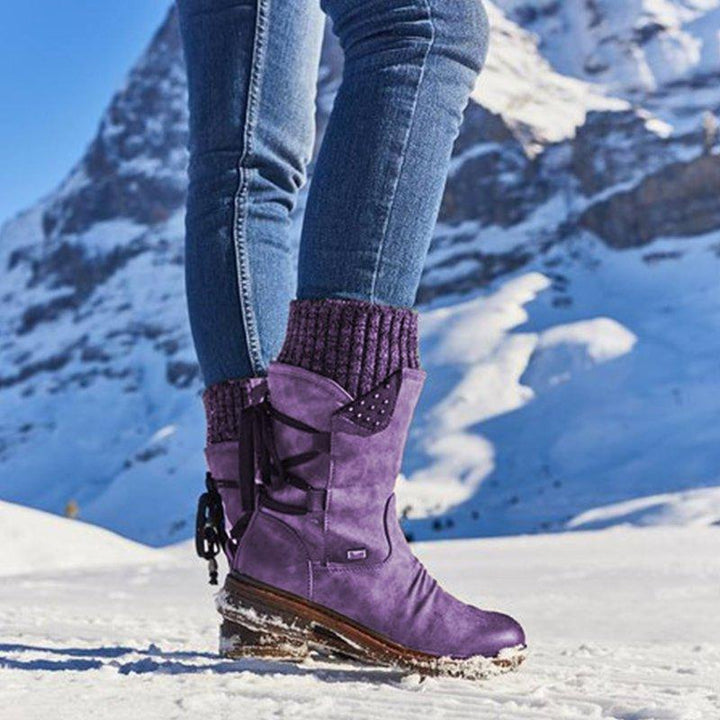 Women's Snow Boots Knit Ankle | Lace Up