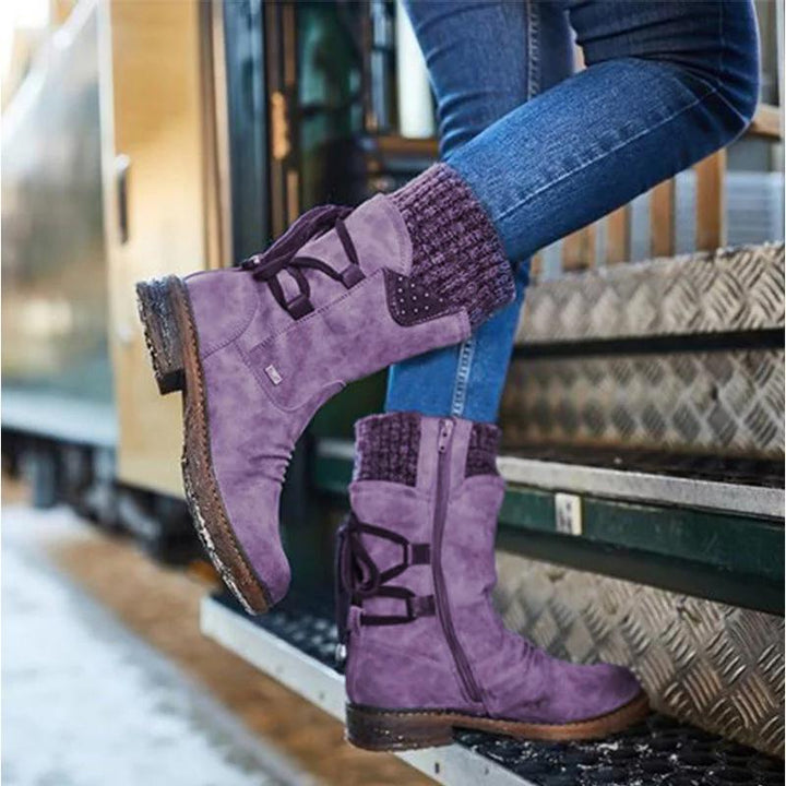 Women's Snow Boots Knit Ankle | Lace Up