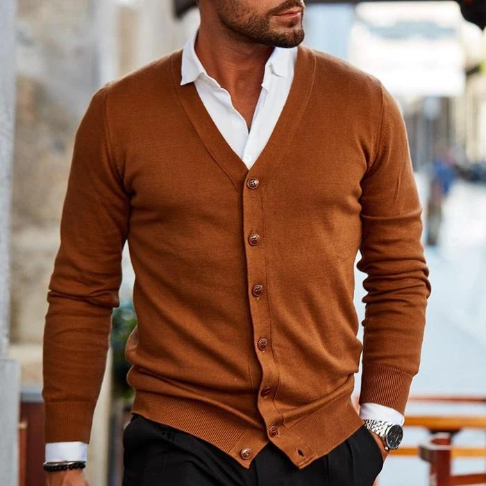Wolf | Men's Stylish Button Front Cardigan